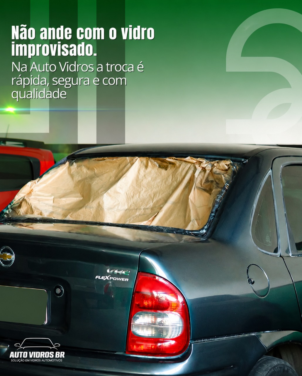 Veículo com proteção durante troca de vidro